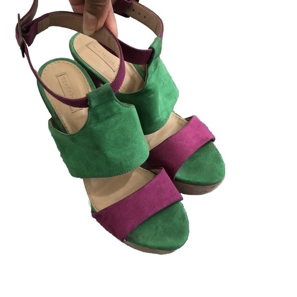 Zara Trafaluc platform multi color block hills shoes - Picture 2 of 13